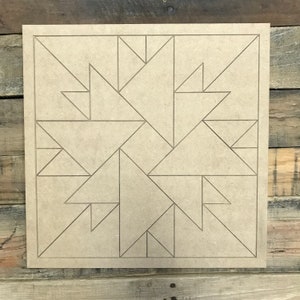 Boho Style Quilt Pattern 1 DIY, Unfinished Wood Cutout, Paint by Line, Wood Barn Quilt, DIY Unfinished Paintable Wood Wall Decor