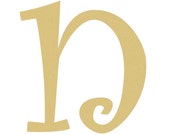 Unfinished LOWERCASE Letter (n) CURLZ Paintable, Craft Letter, Full Alphabet Available, Art and Decor Letter