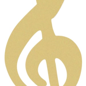 Unfinished Wooden Treble Clef: DIY Craft Shape