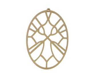 Stained Glass Cross Ornament Outline, Christmas Shape, Unfinished Wood Craft Shape