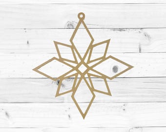Star Dust Ornament Outline, Christmas Shape, Unfinished Wood Craft Shape