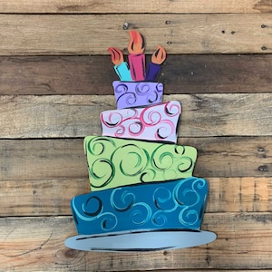 DIY Birthday Cake Wood Cutout: Unfinished MDF Wall Art