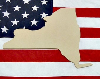 New York Unfinished Wooden State Craft Decorable Shape, Any State Available