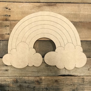 DIY Rainbow Paint by Line: Unfinished Wooden Craft