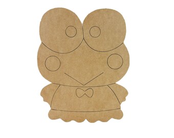Keropi, Kids Shape Unfinished Wood Cutout, Paint By Line