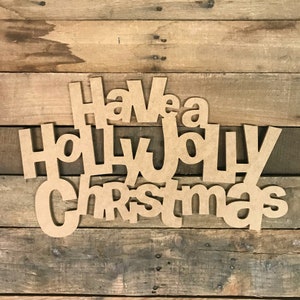 Unfinished Wood Christmas Word Art: DIY Holiday Decor
