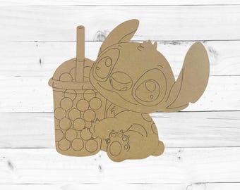 Blue Kuala-ET, Kids Shape Unfinished Wood Cutout, Paint By Line
