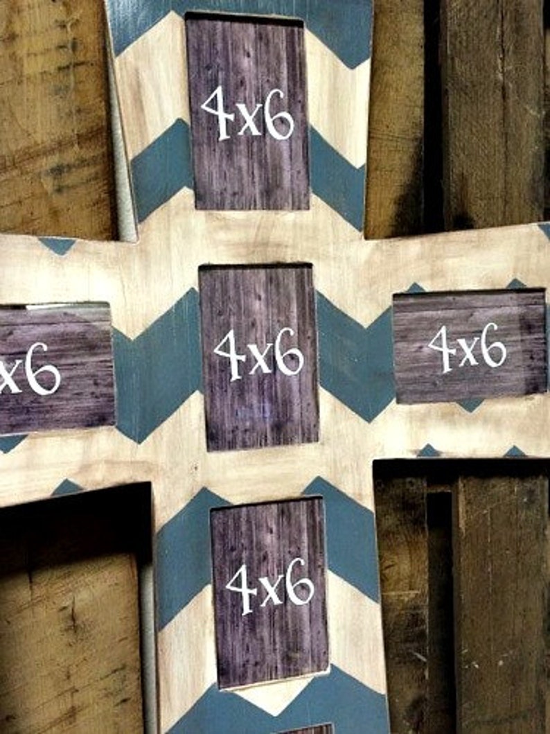 Cross Picture Frame Wood Art Unfinished 7 Picture Wood Etsy