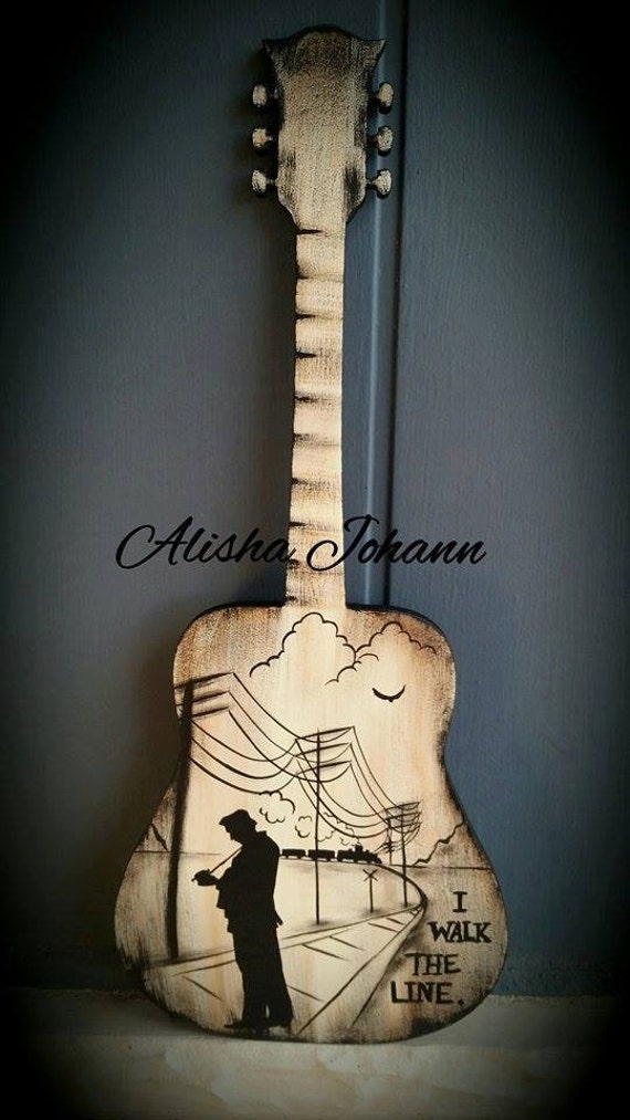 REALISTIC ACOUSTIC GUITAR Unfinished Wooden Craft Shape, Do It Yourself,  Folk Music Instrument, Band Instrument Shape, Country Guitar Cutout 