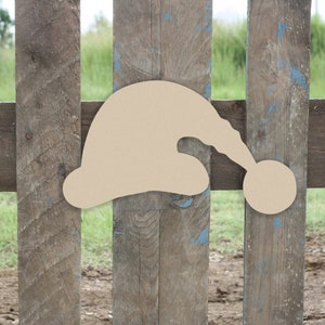 Unfinished Wood Santa Hat: DIY Christmas Craft Shape