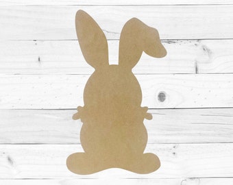 Bunny rabbit, Unfinished Cutout, Wooden Shape, Paintable Wooden MDF