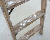 Vintage Painter 39 s Ladder 6 Ft. TALL Step Ladder Rustic Garden Decor Primitive Linen Rack Towel Rack Quilt Ladder Plant Stand Wood Ladder