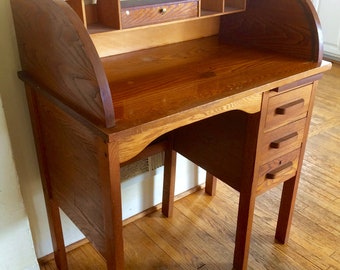 Antique Roll Top Desk Small Space Antique Furniture Secretary Desk