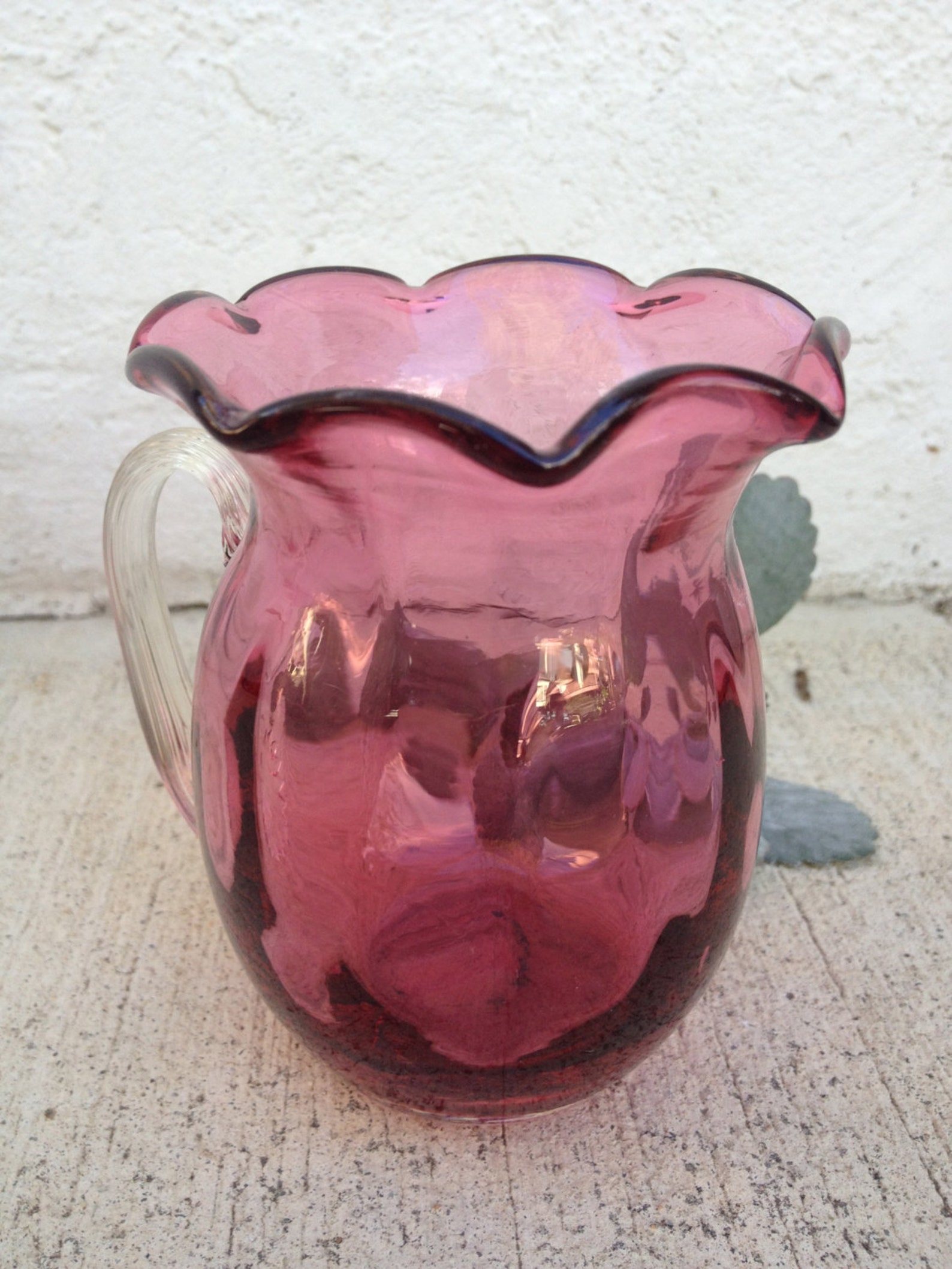 Pilgrim Glass Vase Cranberry Glass Hand Blown Pink Glass Etsy