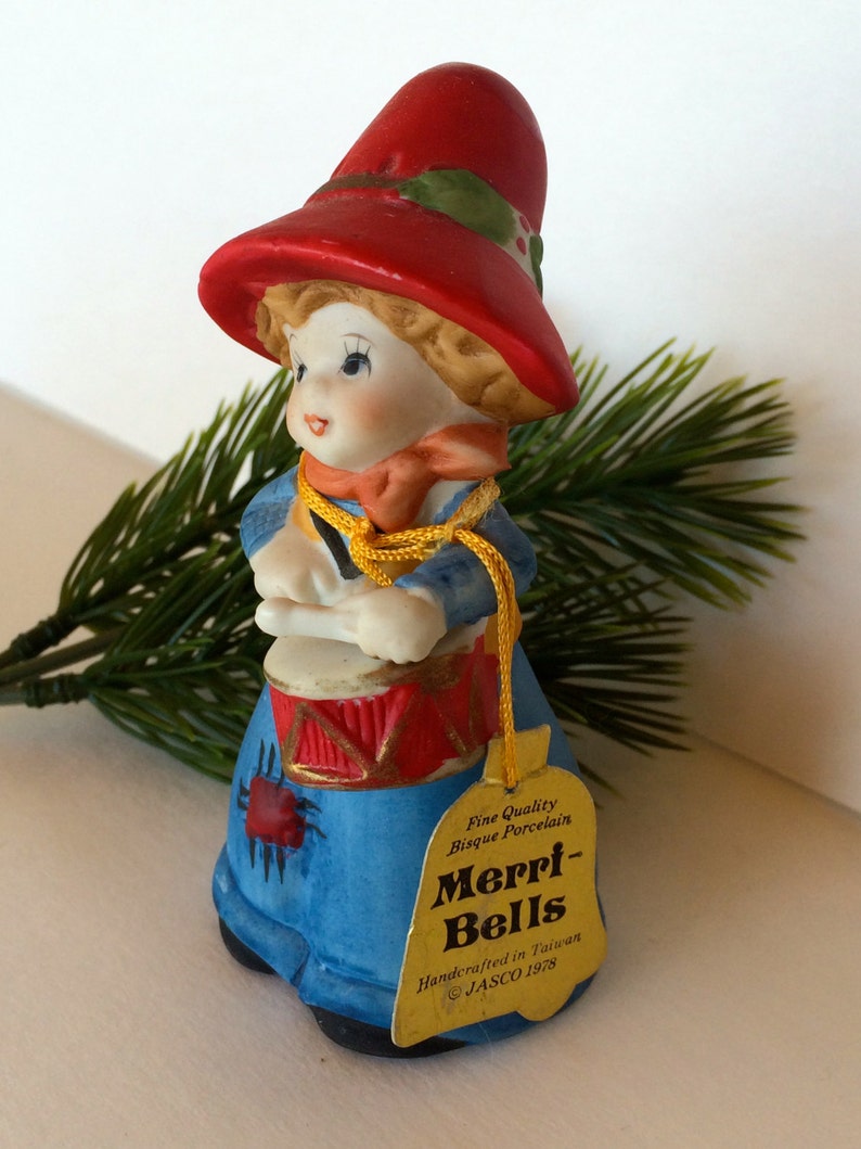Vintage Bell MerriBells Bisque Porcelain Bell Jasco 1978 Bell Etsy