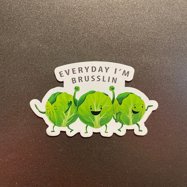 Everyday I’m Brusslin Magnet - Refrigerator Magnet - Kitchen Decor - Funny Magnet - Decorative Magnet - Pun Magnet - Fridge Decor