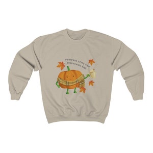 Pumpkin Spice Sweatshirt - Fall Sweatshirt - Oversized Pullover - Unisex Fall Sweater - Pumpkin Sweatshirt - Fall Lover Outfit - PSL Shirt