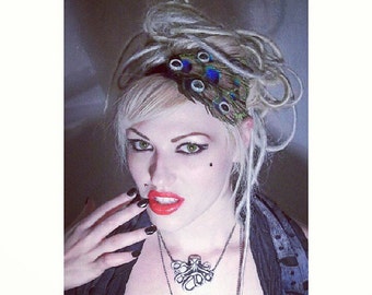 5 Eyed Peacock Crested Creature Headband