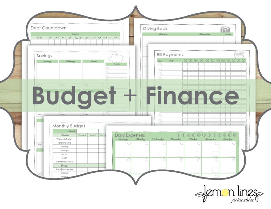 Budget &amp; Finance Printable Pack - INSTANT DOWNLOAD - Etsy