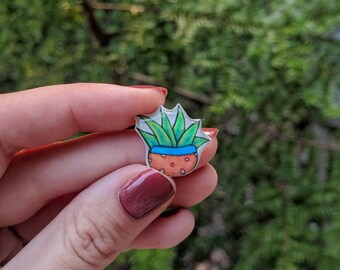 lapel pin best friend gift plant pin Go sit on a cactus pin stocking stuffers succulents small gift