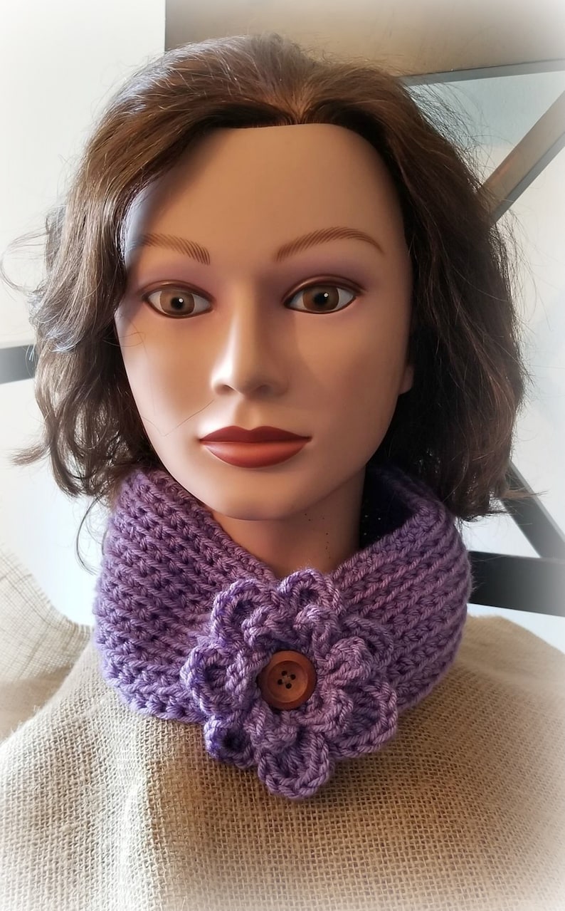 Cowl Accessories Gifts Warm Ear Warmer,Ski Headband Sage Adult Ladies Crocheted Versatile Ear Warmer with removable flower accent