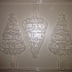 C469 - Christmas Chocolate Lollipop Mold - Christmas Trees