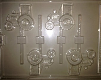 J35 - Chocolate Lollipop Mold - Tractors