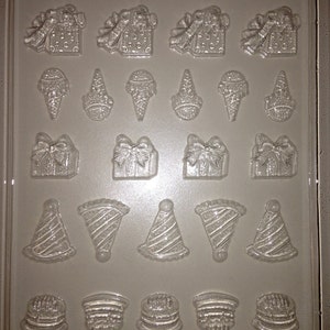 K102 Chocolate Birthday Mold Party Hats, Presents, Cake & Ice Cream image 1