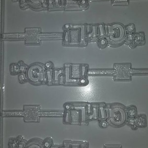 B71 It&#39;s a Girl Chocolate Lollipop Mold gender reveal
