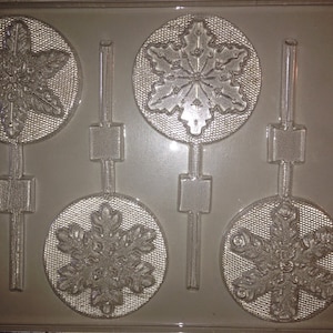 C151 - Christmas Chocolate Lollipop Mold - Snowflakes