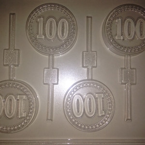 L40 - Chocolate Lollipop Mold - Number 100