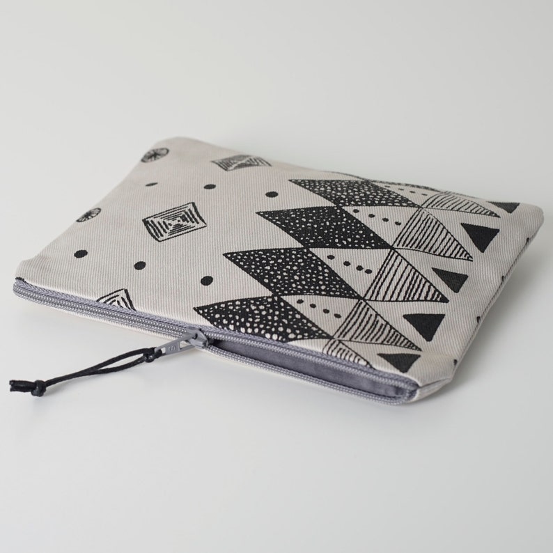 Zipper Pouch Screen printed Geometric design Zipper bag Etsy