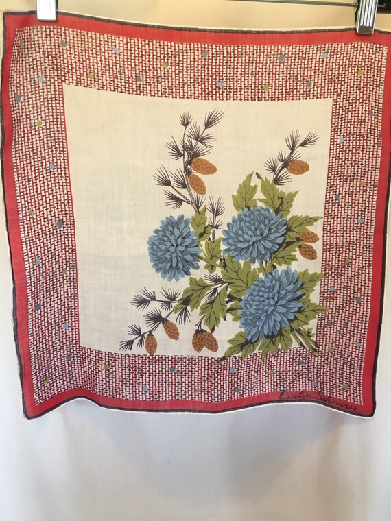 Handkerchief rare Carolyn Schnurer Pinecones and B