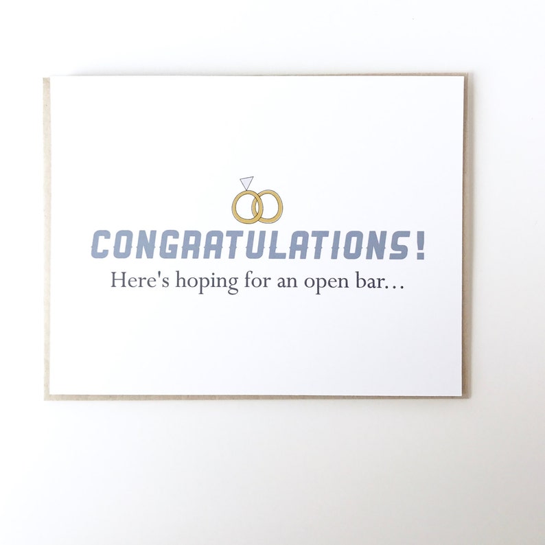 Congrats Engagement Congratulations Wedding Congratulations Funny Wedding Card.