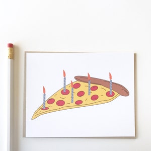 Pizza Birthday Card. Funny Birthday Card. Birthday Card image 3