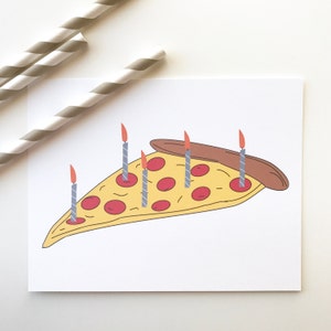 Pizza Birthday Card. Funny Birthday Card. Birthday Card image 1