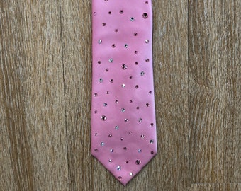 Pink Rhinestone Necktie