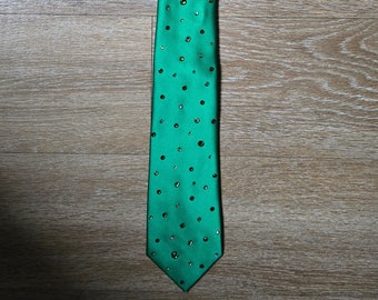 Green Rhinestone Necktie