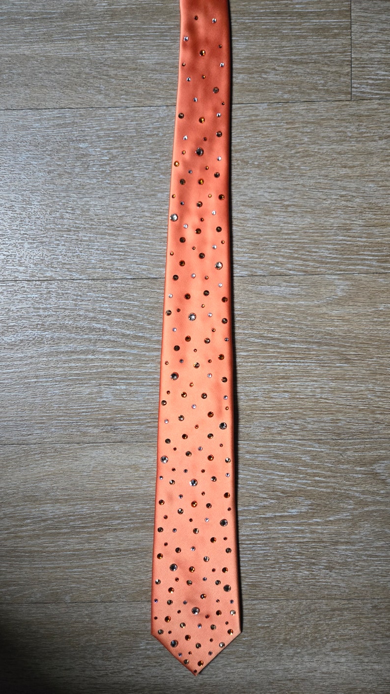 Swarovski Rhinestone Necktie Orange