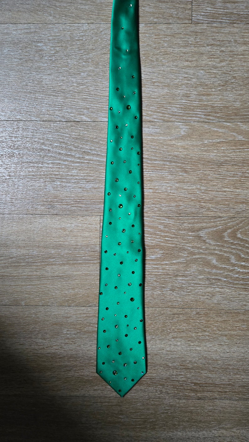 Swarovski Rhinestone Necktie Green