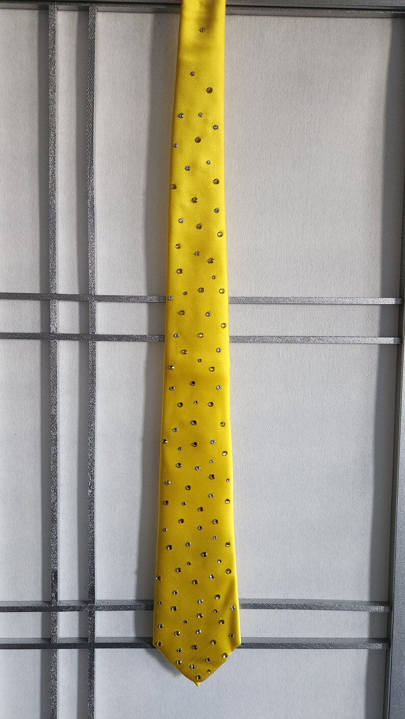 Swarovski Rhinestone Necktie Yellow