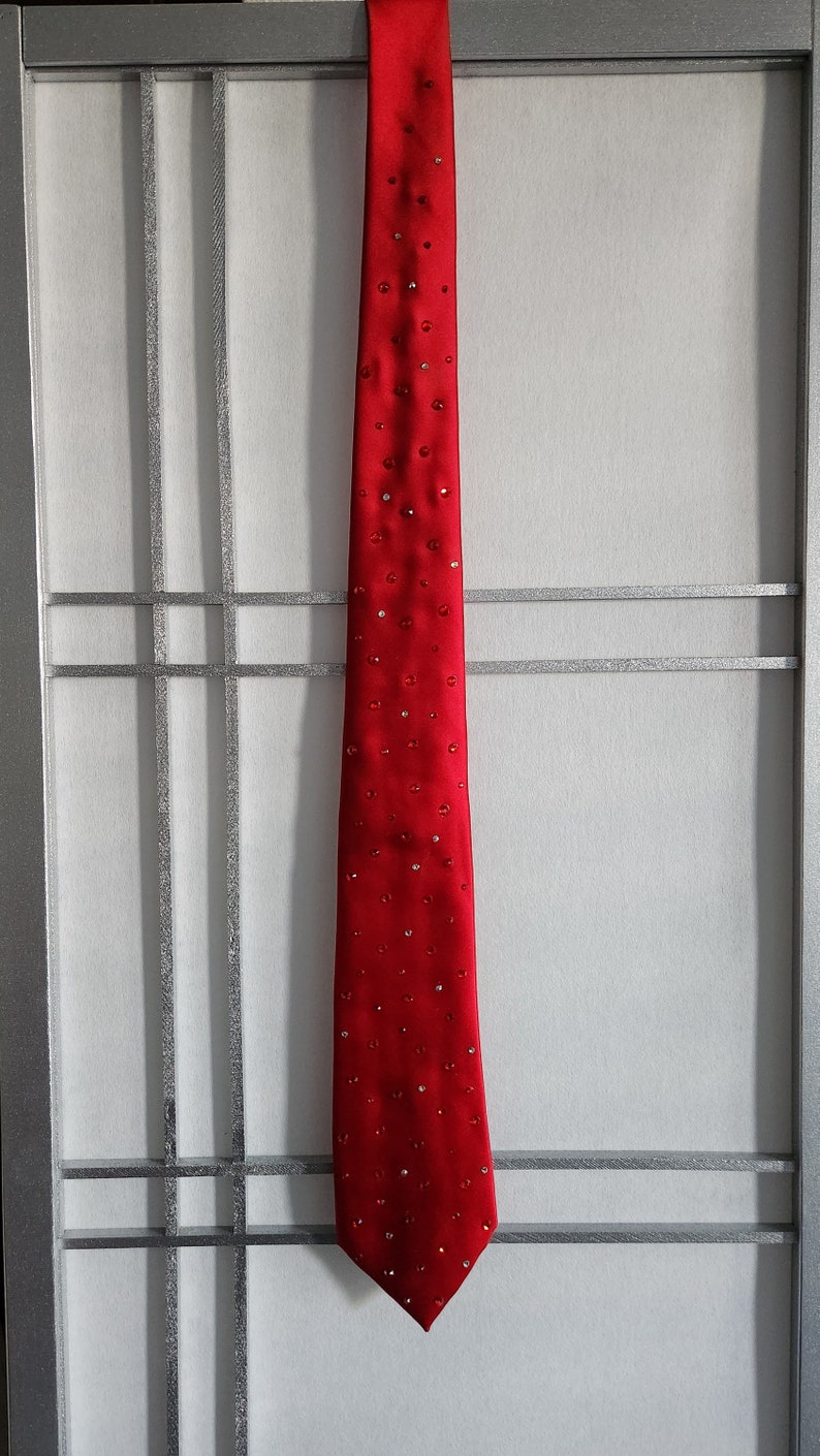 Swarovski Rhinestone Necktie Red