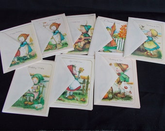 Vintage 1988 Never Used Little Children Greeting Cards 8 Cards With Envelopes