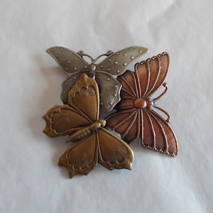 Vintage 3 Butterfly  Brooch