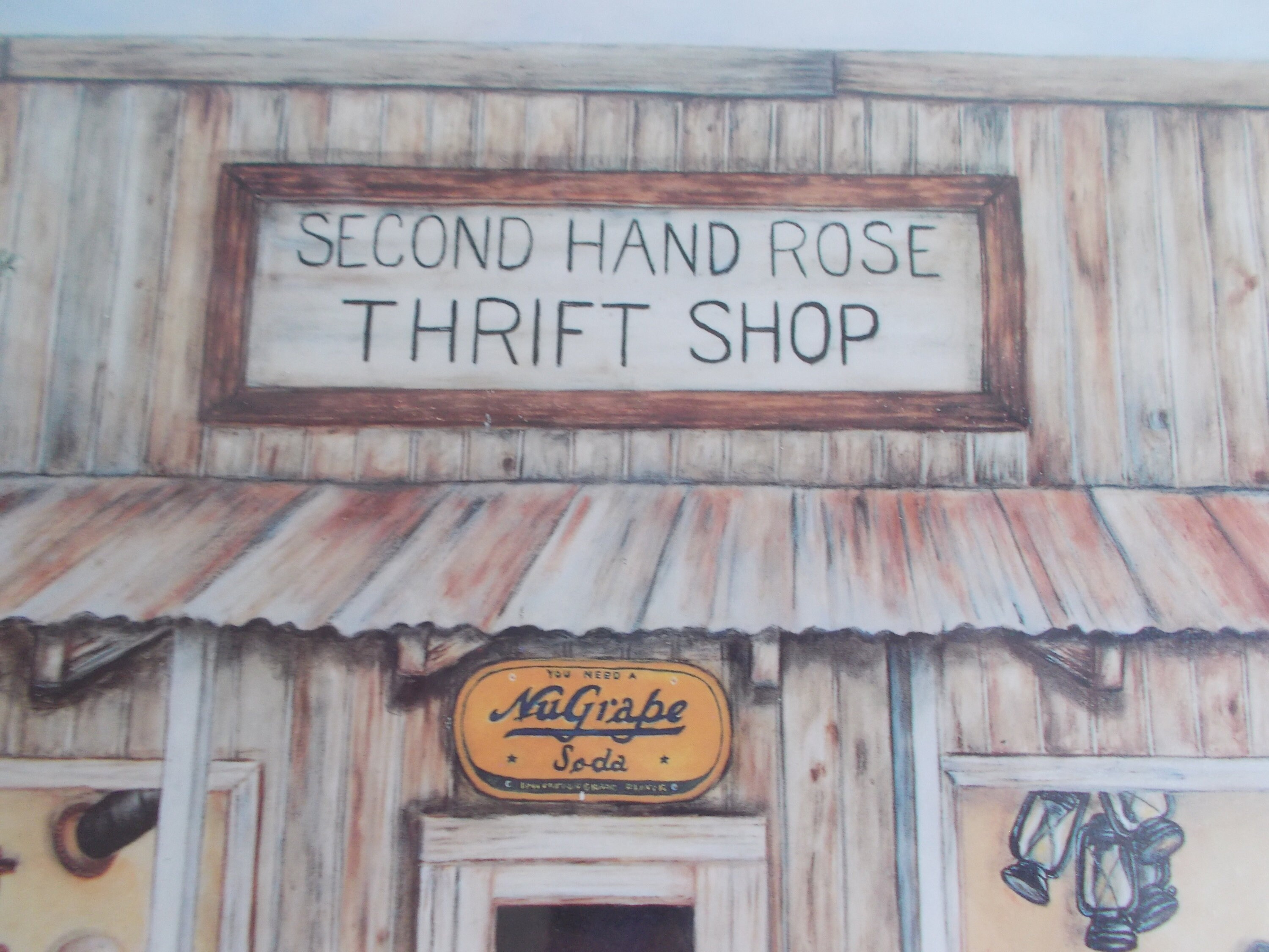 Vintage 1994 16 x 20 Second Hand Rose Thrift Shop Unframed Etsy
