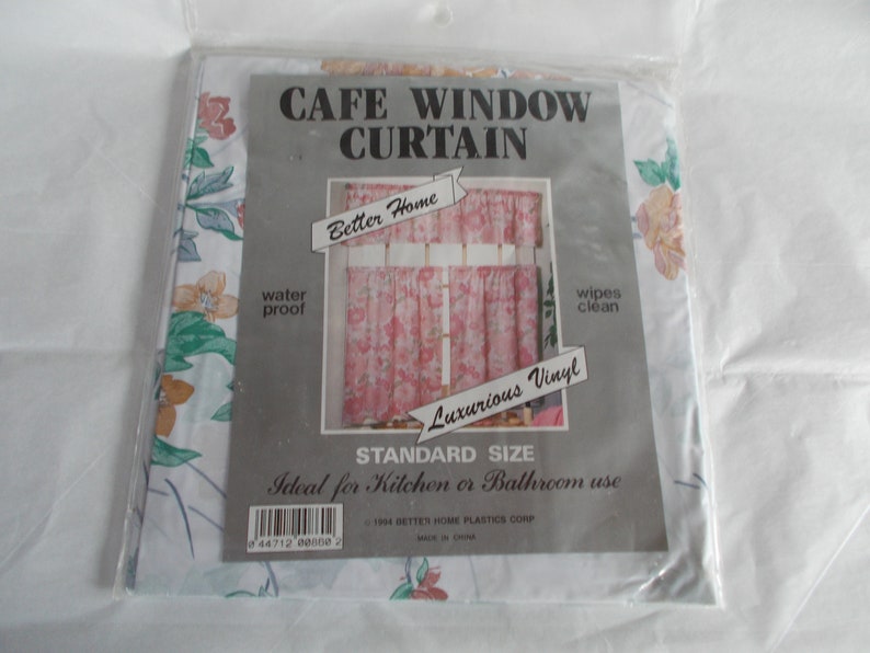 Vintage Vinyl Cafe Flower Window Curtain Etsy