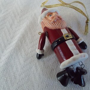 Vintage 2001 Hallmark Inc Dangling Santa Tree Ornament // 1 afbeelding 4