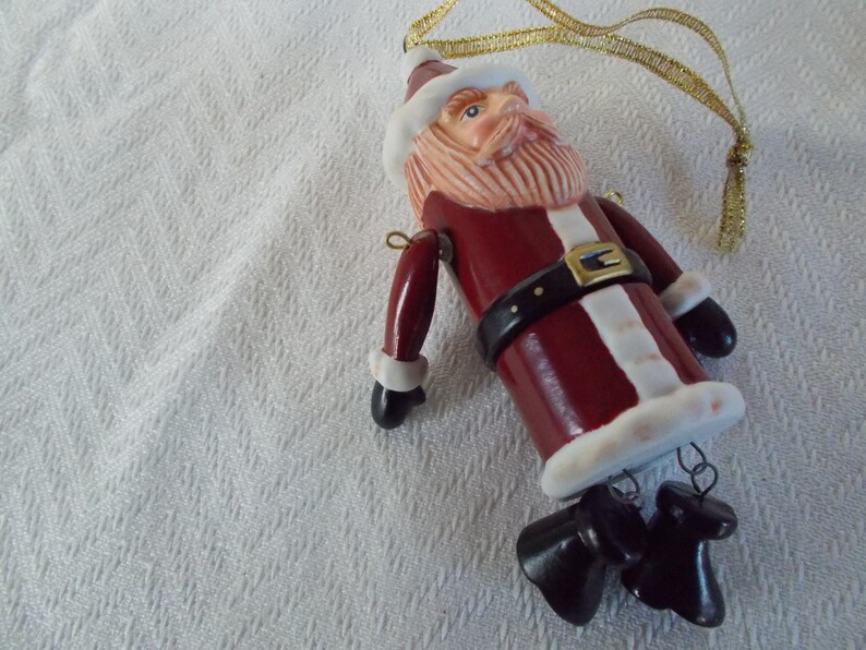 Vintage 2001 Hallmark Inc Dangling Santa Tree Ornament // 1 afbeelding 4