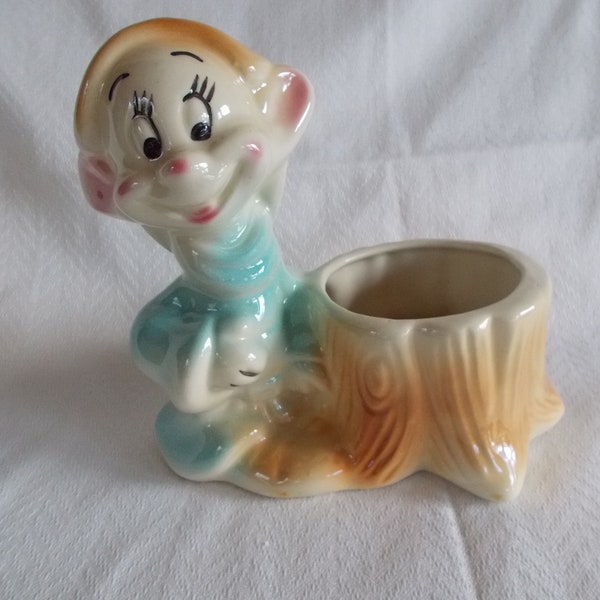 Vintage Ceramic  Dopey Of The Seven Dwarfs Indoor Planter