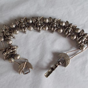 Vintage Silver Tone Angel Slider Bracelet